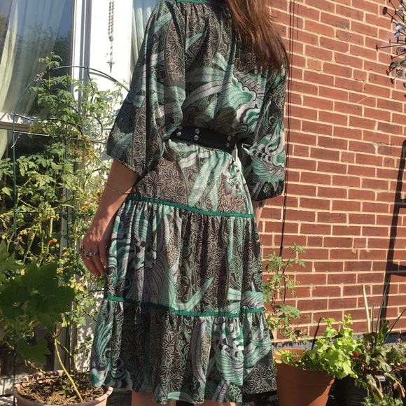 Vtg 60-70s Gunne Sax Japanese Motif FEATHER 420 Leaf Keyhole Custom Stylist’s - Picture 5 of 15